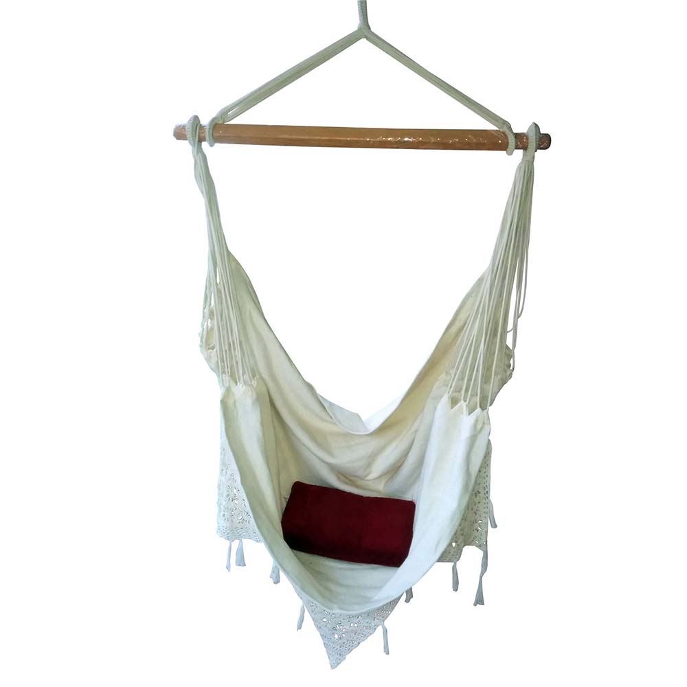 Natural Casual Hanging Swing Chair with Pillows for adults set is made out of 100 percent Cotton thick durable natural canvas, Swing - EL6100