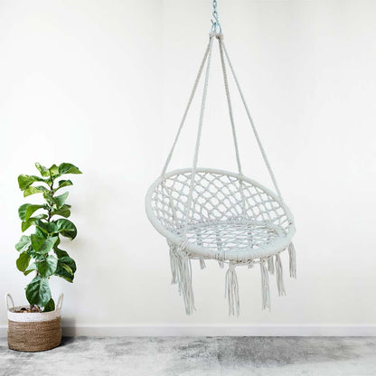 Natural Casual Hanging Swing Chair with Pillows for adults set is made out of 100 percent Cotton thick durable natural canvas, Swing - EL6103