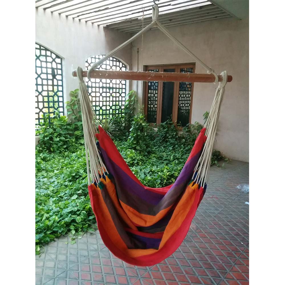 Natural Casual Hanging Swing Chair with Pillows for adults set is made out of 100 percent Cotton thick durable natural canvas, Swing - EL6110