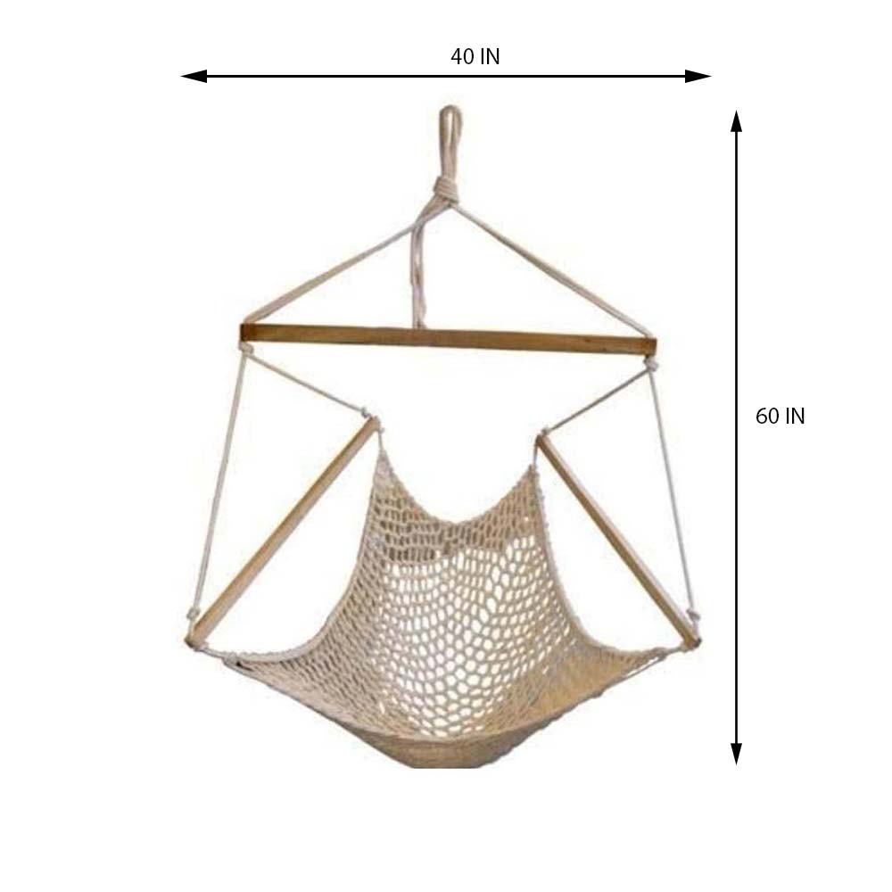 Natural Casual Hanging Swing Chair with Pillows for adults set is made out of 100 percent Cotton thick durable natural canvas, Swing - EL6112