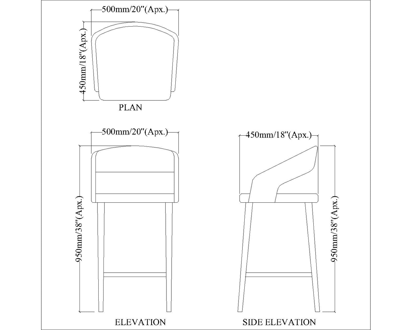 Bar Stool, Brown Color Bar Stool,Kitchen Stool, Brekfast Counter Chair, High Bar Chair, Counter Stool, Bar Stool - EL6144