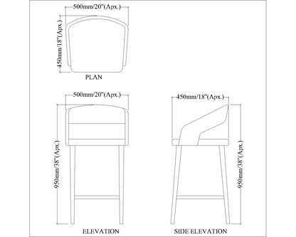 Bar Stool, Yellow & Brown Color Bar Stool,Kitchen Stool, Brekfast Counter Chair, High Bar Chair, Counter Stool, Bar Stool - EL6145