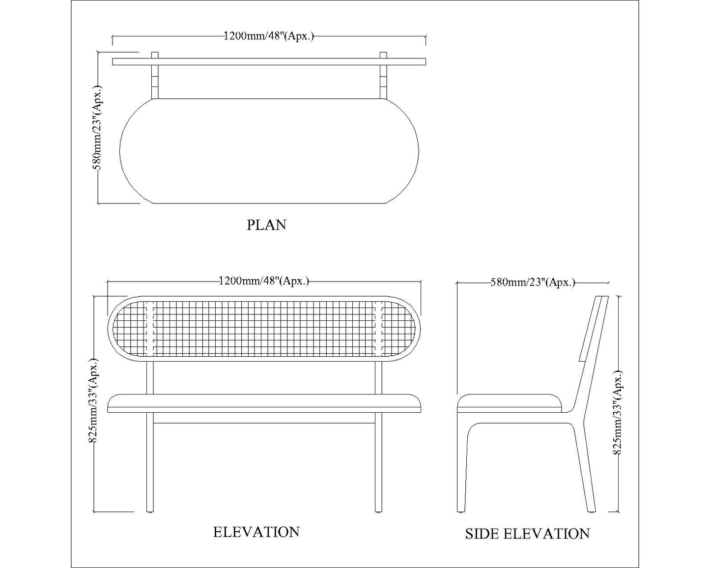 Seating Bench, Seating Bench in Dark Brown Color, Bench Living Room & Bed Room, Bench in Wooden Legs, Seating Bench - EL6146