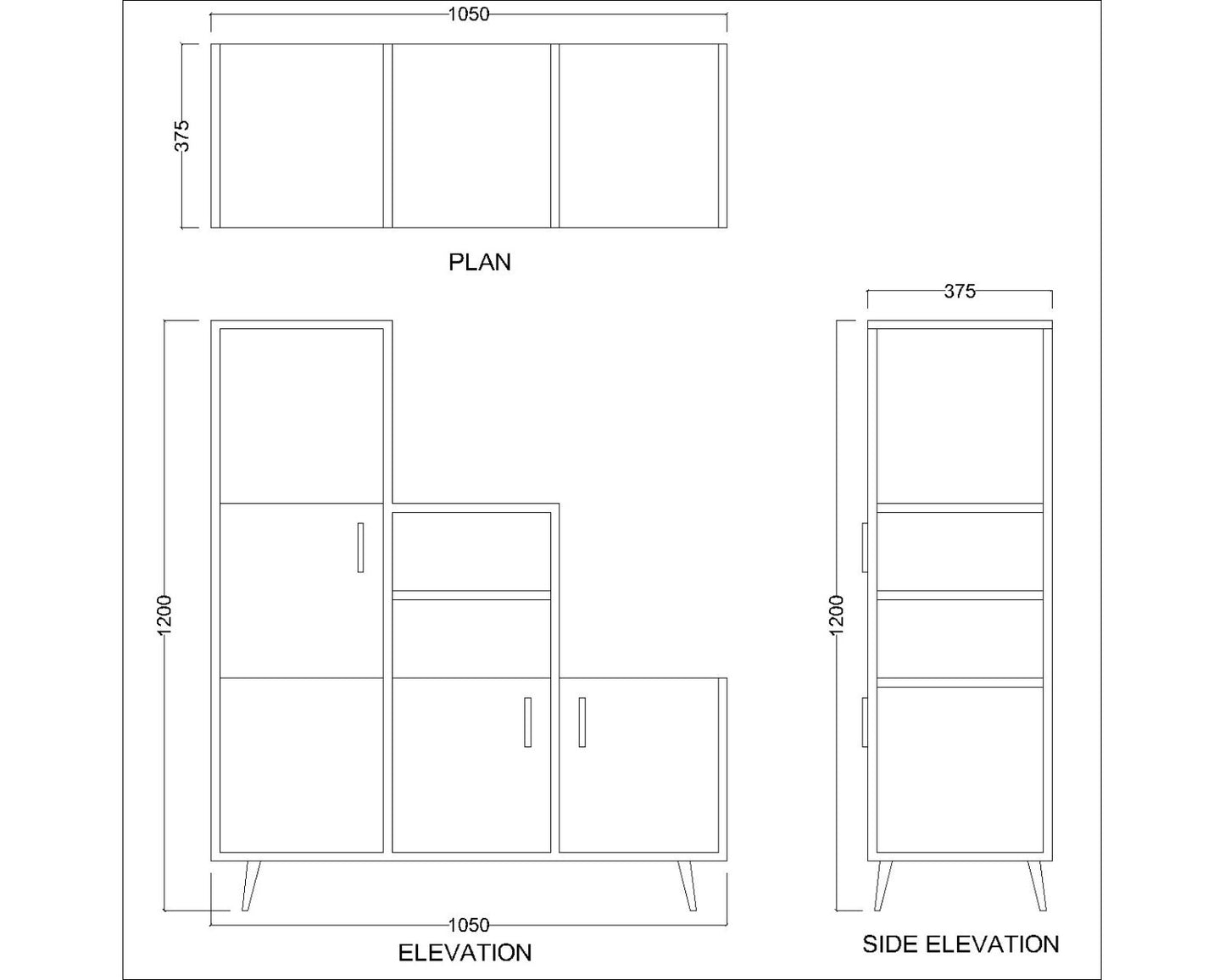 Cabinet, Wood Cabinet, Purple Color Cabinet, Cabinet with Open Shelf, Cabinet with Shutter, Cabinet- EL - 10038