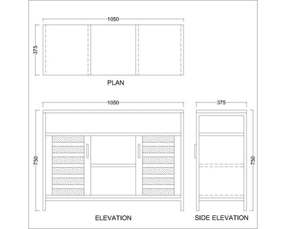 Cabinet, Solid Wood Cabinet, Brown Color Cabinet, Cabinet with Shutter, Cabinet with Open Shelf, Cabinet- EL - 10042