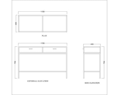 Console Table, Wood Console Table, White Color Console Table, Console Table with Drawer, Console Table with Metal Legs, Console Table - EL- 12073