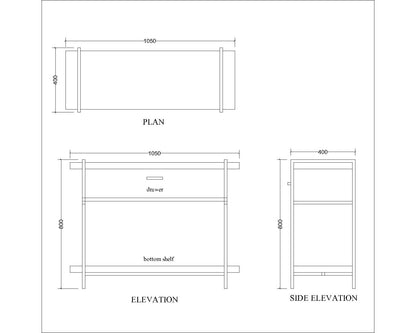 Console Table, Solid Wood Console Table, Dark Brown Console Table, Console Table with Open Shelf,Console Table with Drawer, Console Table -EL -12079