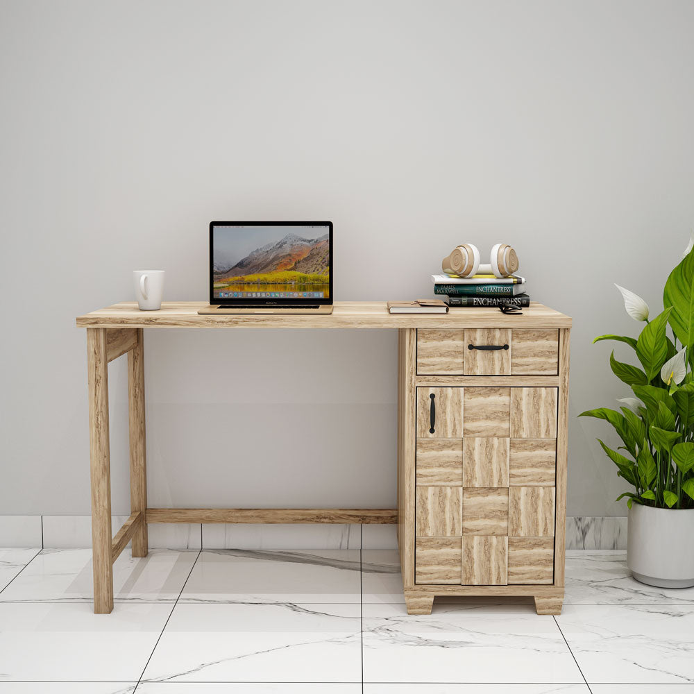 Study Table, Solid Wood Study Table, Light Brown Study Table, Study Ta ...