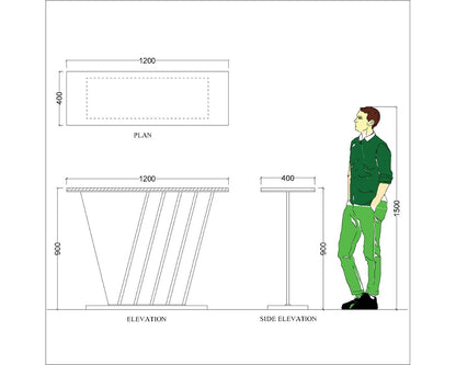 Console Table, Black & Gold Console Table, Console Table with Metal Leg in Gold Finish, Console Table - EL- 12089