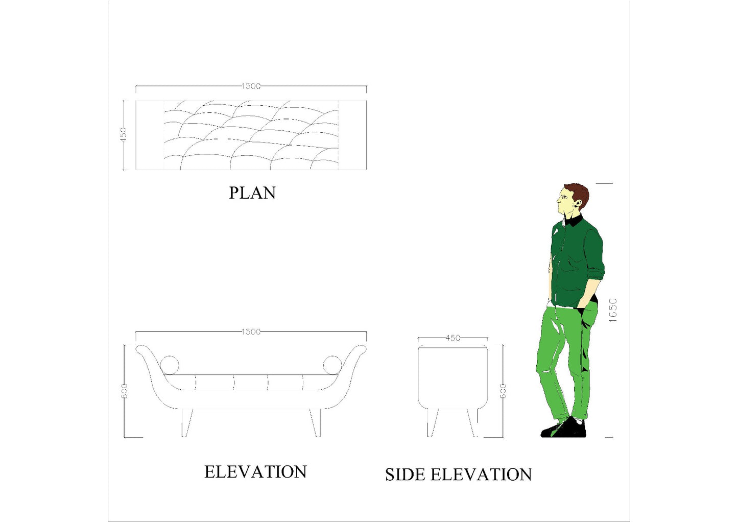 Chaise, 2 Seater Chaise, Yellow Color Chaise,Lounge Seating, Chaise EL - 15003