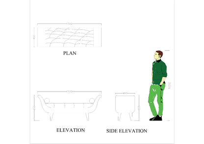 Chaise, 2 Seater Chaise, Yellow Color Chaise,Lounge Seating, Chaise EL - 15003