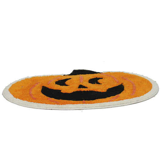 Rug, White & Orange Rug, Pumpkin Shape Rug, Rug for Kids Room, Rug - EL - 15012