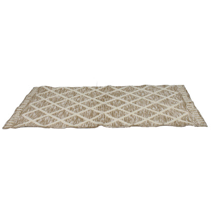 Rug, White & Brown Rug, Rectangular Rug, Rug - EL - 15017