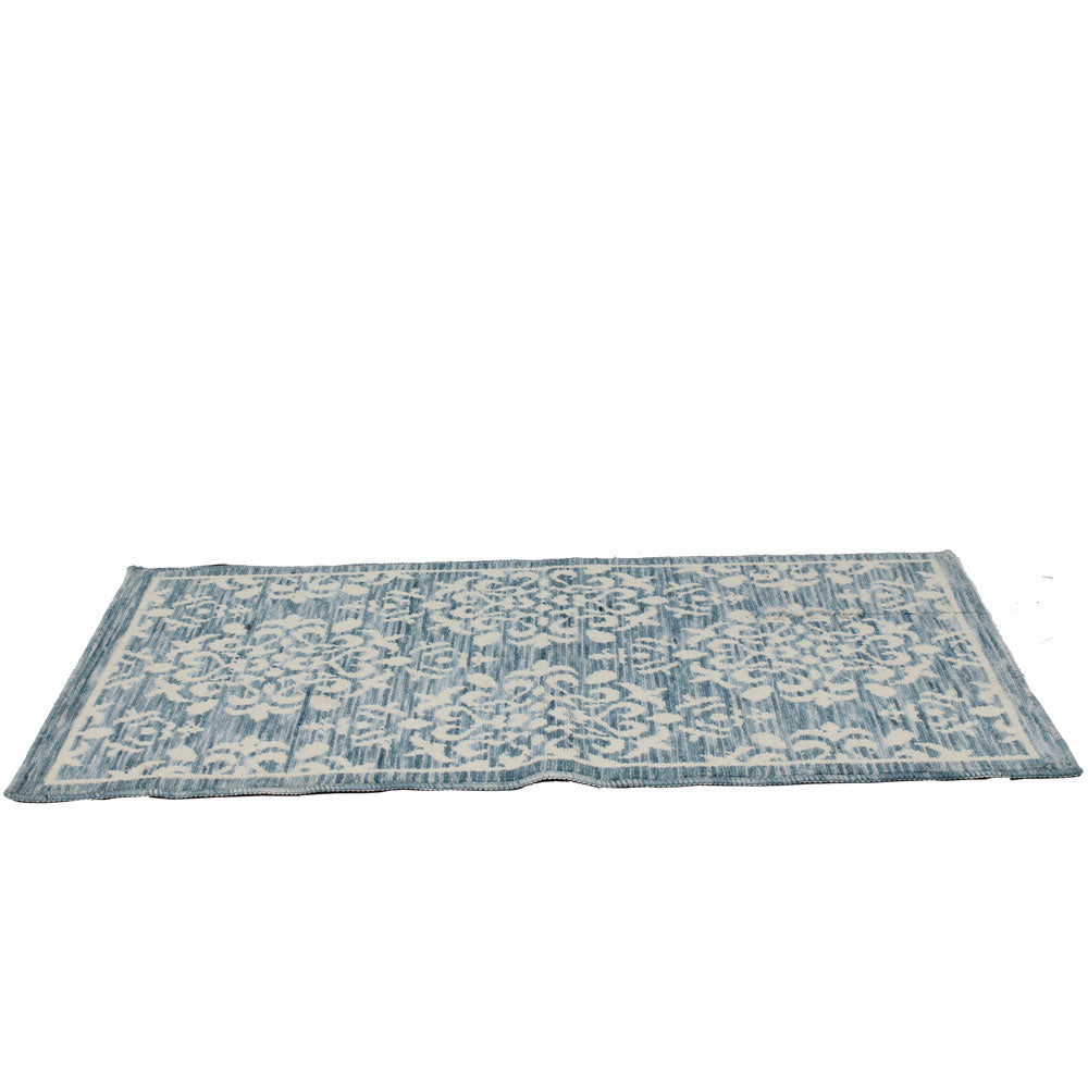 Rug, White & Blue Rug, Rectangular Rug, Rug - EL - 15021
