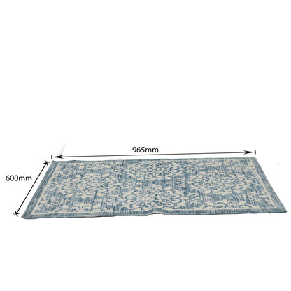 Rug, White & Blue Rug, Rectangular Rug, Rug - EL - 15021
