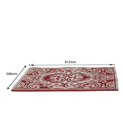 Rug, Red & White Rug, Rectangular Rug, Rug - EL - 15022