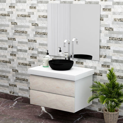 Vanity, White Vanity, Vanity with White Corian Top, Vanity with Drawer,  Vanity -EL-221