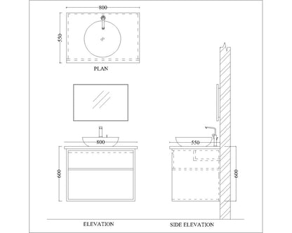 Vanity, Blue & Wood Vanity, Vanity with White Corian Top, Vanity with Drawer, Vanity with oepn space,  Vanity -EL-237