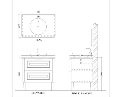 Vanity, Grey & White Vanity, Vanity with White Corian Top, Vanity with Drawer,  Vanity -EL-240