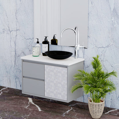 Vanity, Grey Vanity, Vanity with Marble Top,  Vanity with shutter, Vanity with Drawer,  Vanity -EL-243