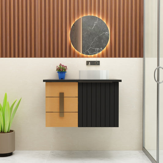 Vanity, Vanity with Corian Top, Water Resistant Vanity, Vanity with Drawer & Shutter, Wall Mounted Vanity, Vanity - EL250