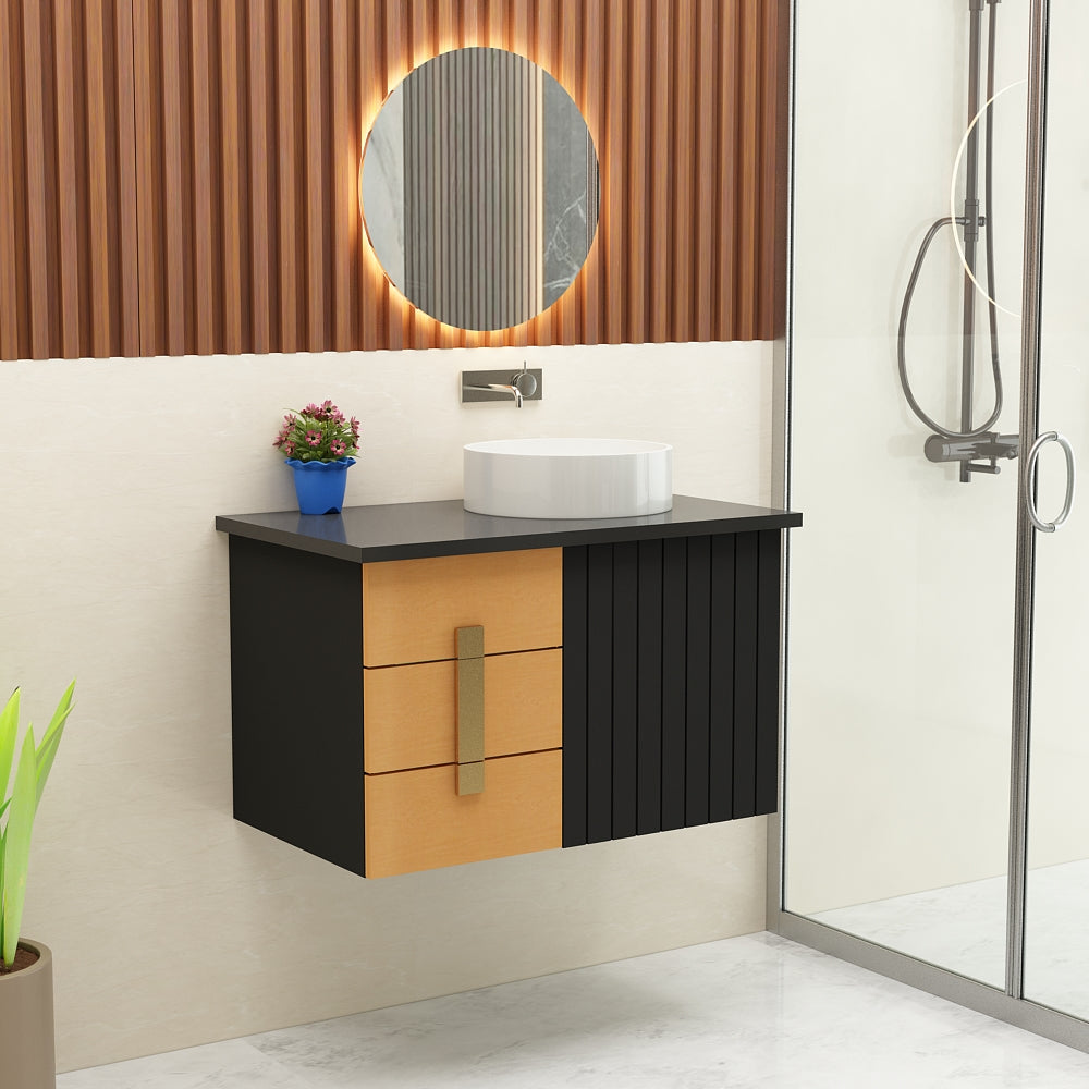 Vanity, Vanity with Corian Top, Water Resistant Vanity, Vanity with Drawer & Shutter, Wall Mounted Vanity, Vanity - EL250