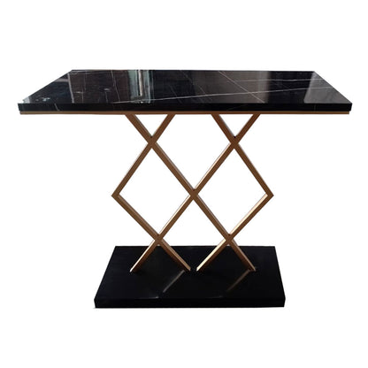 Console Table, Black & Gold Console Table, Console Table with Acrylic Top, Console Table Leg in Gold Finish, Console Table - EL- 359