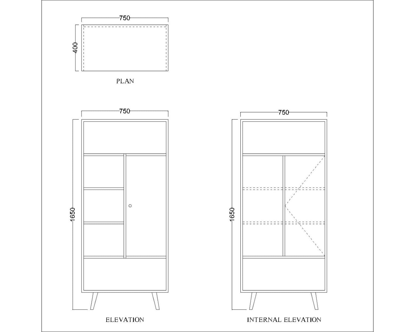 Book Shelf, Wood & White Color Book Shelf, Book Shelf with Open Space, Book Shelf with Shutter, Book Shelf Knob in Golden Finish, Book Shelf - EL- 10000