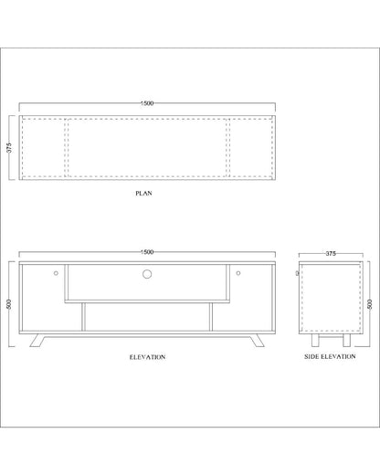 Entertainment Unit, Wood & White Color Entertainment Unit, Entertainment Unit for Living & Bedroom Area, Entertainment Unit with Open Shelf, Entertainment Unit with Shutter, Entertainment Unit - EL - 10008