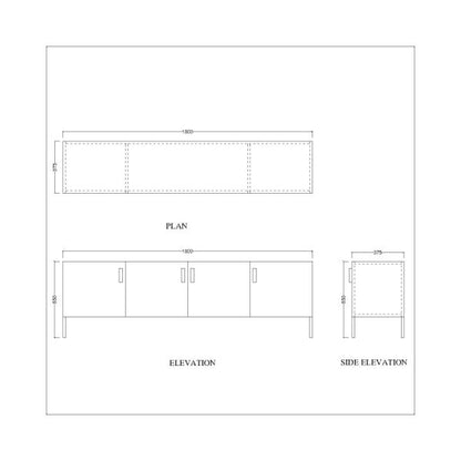 Entertainment Unit, Wood & White Color Entertainment Unit, Entertainment Unit for Living & Bedroom Area, Entertainment Unit with Shutter, Entertainment Unit - EL - 10012