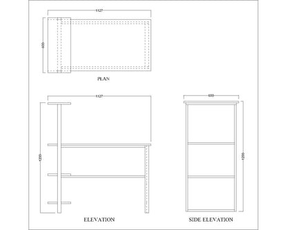 Study Table, Wood Study Table, Study Table with Open Shelf, Study Table with black MS Frame, Study Table - VT - 12047