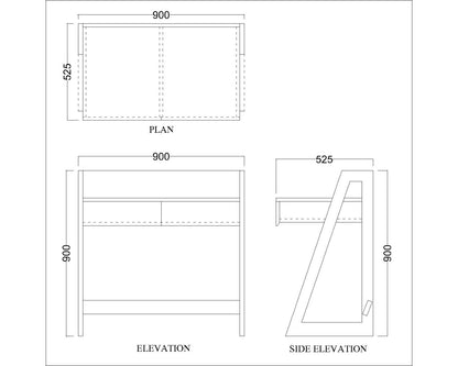 Kids Study Table, White & Pink Color Study Table, Study Table with Drawer, Study Table - EL - 12009