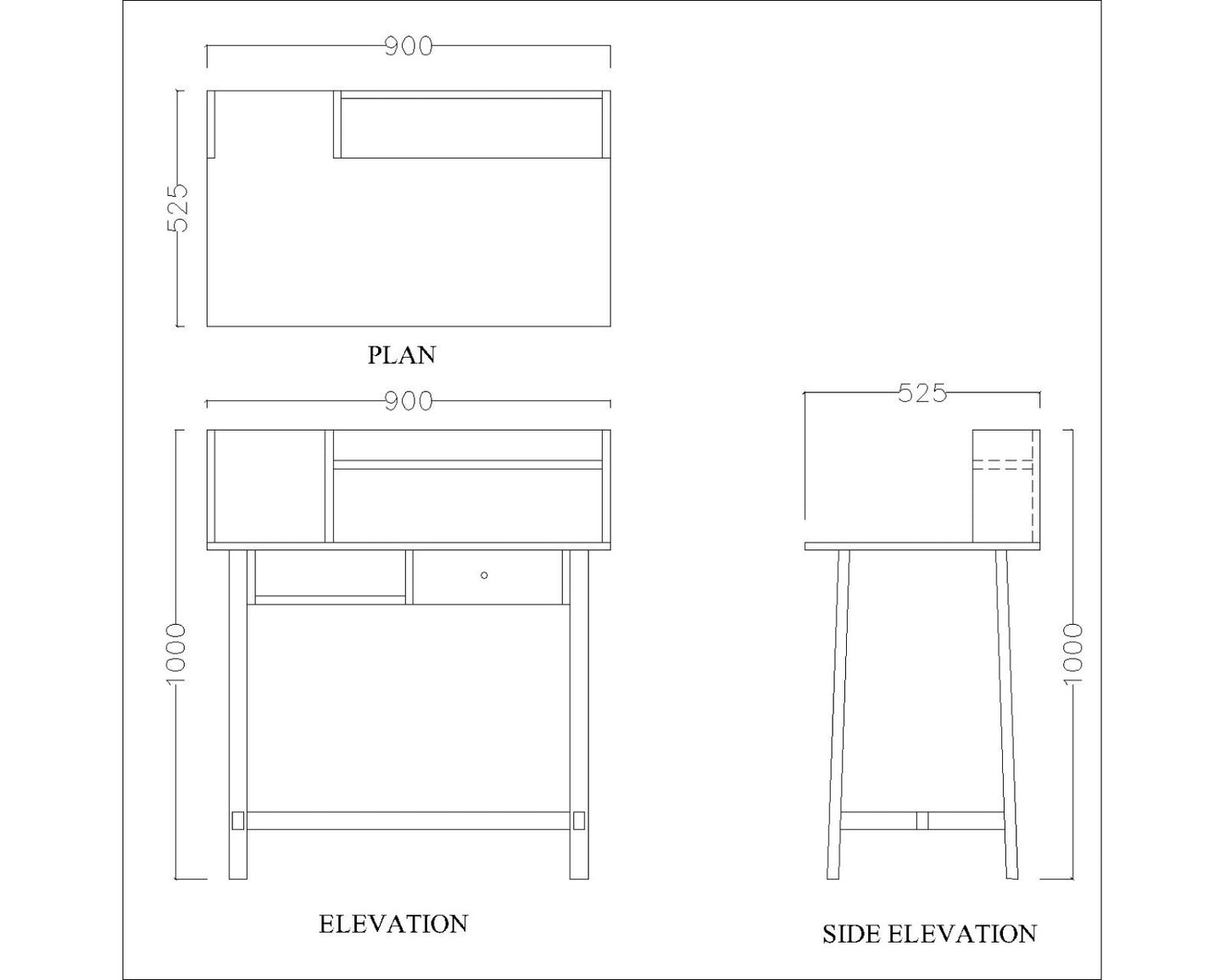 Kids Study Table,  Wood & Pink Color Study Table, Study Table with Drawer, Study Table with Open Shelf, Study Table - EL - 12011