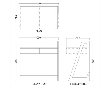 Kids Study Table, White & Pink Color Study Table, Study Table with Open Shelf, Study Table - EL - 12013