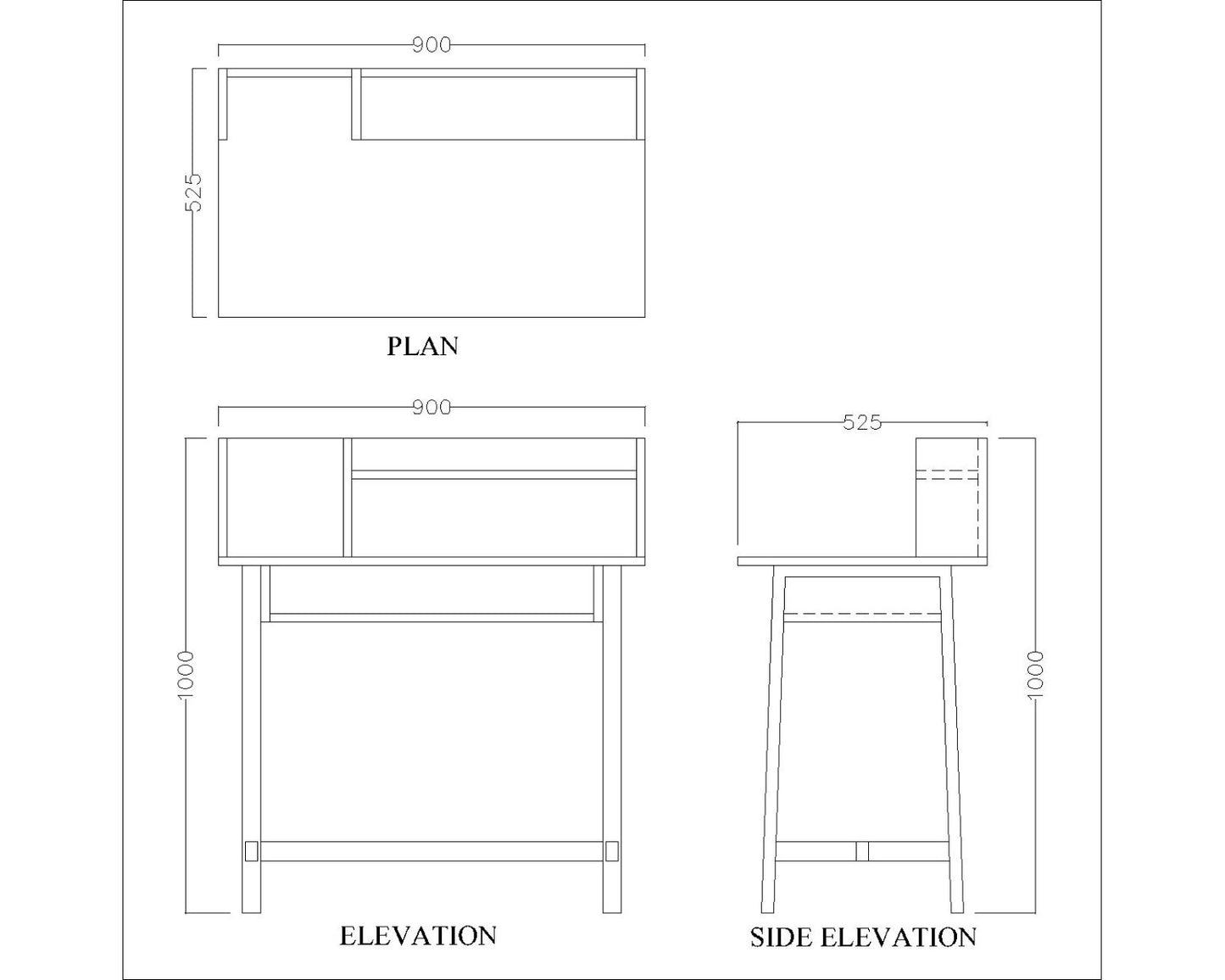 Kids Study Table,  Wood & Pink Color Study Table, Study Table with Open Shelf, Study Table - EL - 12015