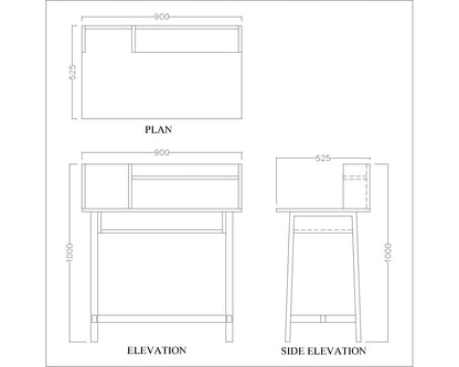 Kids Study Table,  Wood & Pink Color Study Table, Study Table with Open Shelf, Study Table - EL - 12015