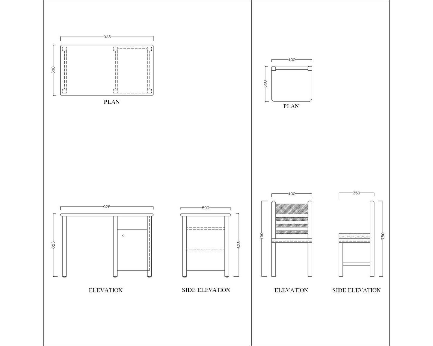 Kids Study Table & Chair, White & Purple Color Study Table, Study Table with Open Shelf, Study Table with Shutter, Study Table - EL - 12025