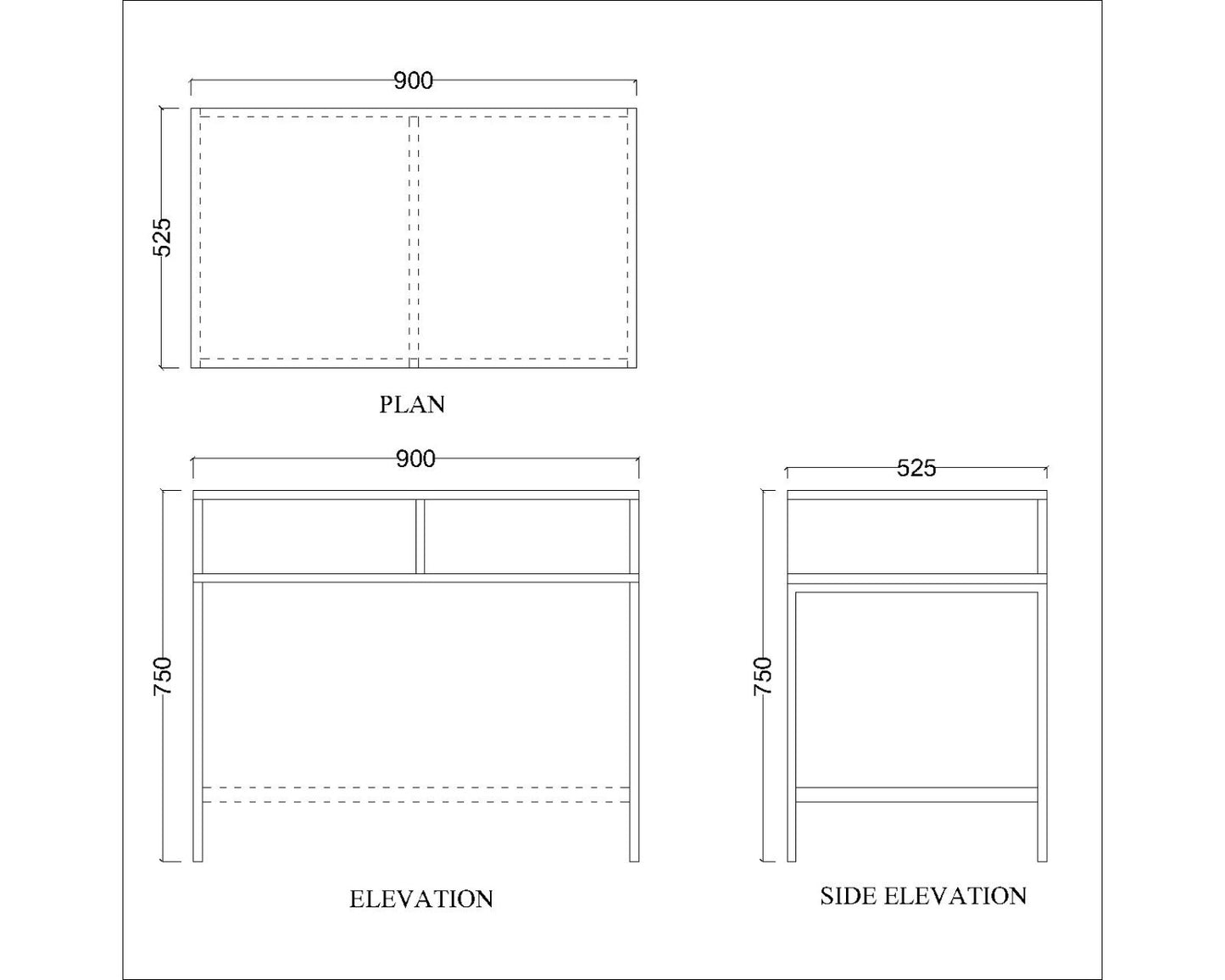 Study Table, Brown Color Study Table, Study Table with Open Shelf, Study Table with Brown MS Leg, Study Table - EL - 12037