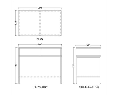 Study Table, Brown Color Study Table, Study Table with Open Shelf, Study Table with Brown MS Leg, Study Table - EL - 12037