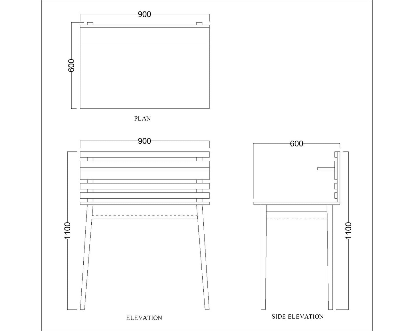 Study Table, Wood Study Table, Study Table with Drawer, Study Table with Open Shelf, Study Table with Wooden Leg, Study Table - EL - 12043