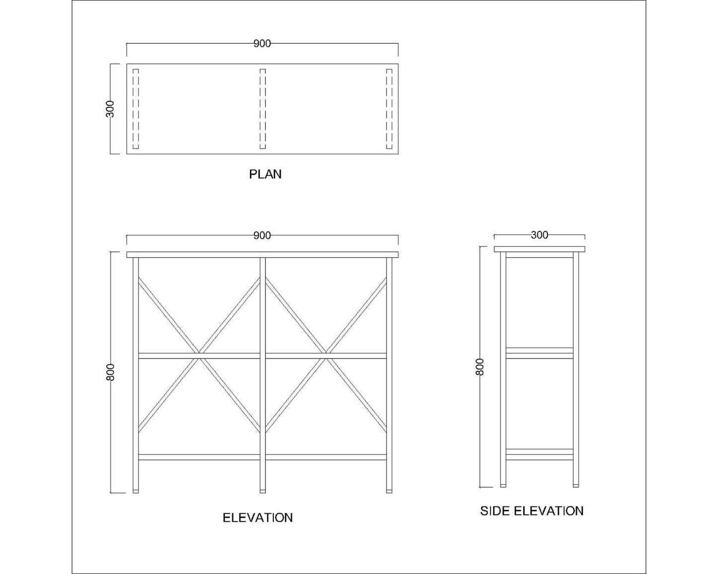 Console Table, Wood Console Table, Console Table with Open Shelf, Console Table with Black  Leg , Console Table - EL- 12047