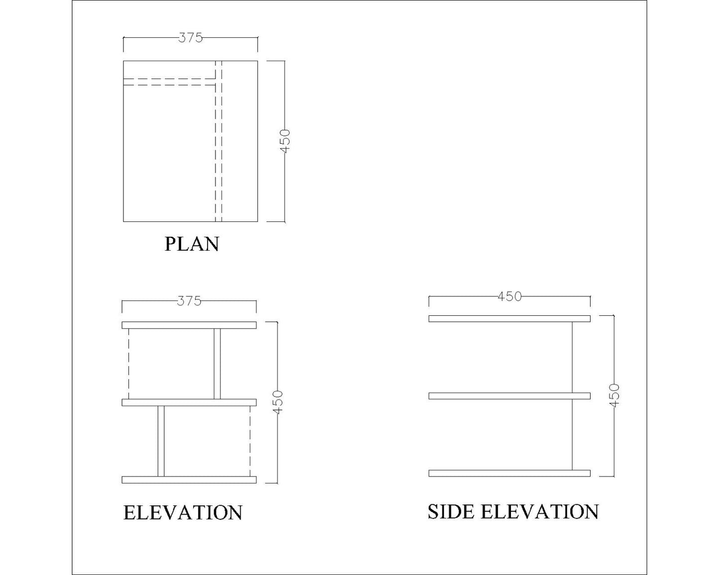 End Table, White End Table, End Table with open shelf,  End Table - EL - 12055