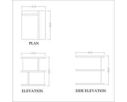 End Table, White End Table, End Table with open shelf,  End Table - EL - 12055