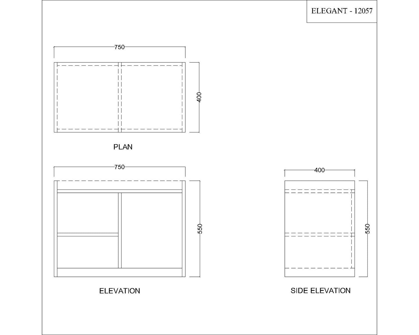 End Table, White End Table, End Table with open shelf,  End Table - EL - 12057