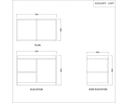 End Table, White End Table, End Table with open shelf,  End Table - EL - 12057