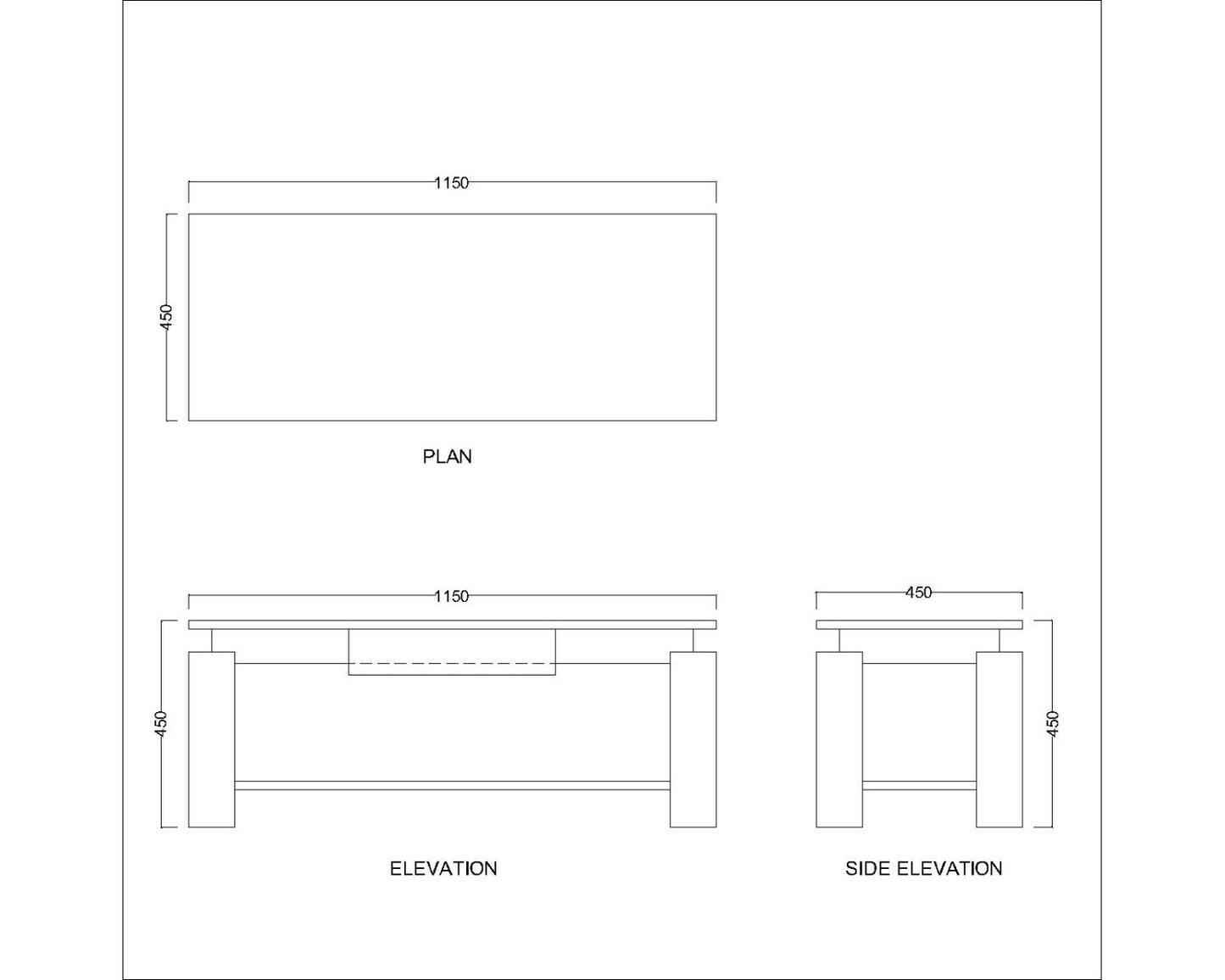 Coffee table, CenterTable, White Color & Wood Center Table, Center Table with Drawer,  Center Table -EL - 12063