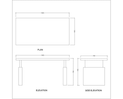 Office Table, White Office table, Table for Office, MD Table, Office Table Leg in Gold Finish, Office Table - EL - 12065