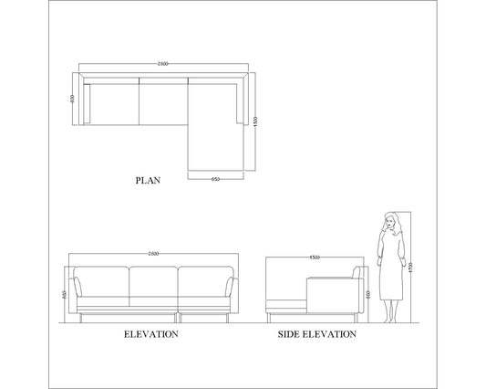 L shape sofa, sectional sofa, Living room sofa,  elegant sofa, blue sofa, 4 seater sofa,  Sofa- EL-3004