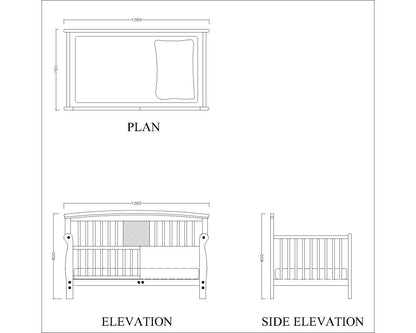 Baby Cribs, White Color Baby Cribs, Baby Cribs with Wooden Batten,Kids Cot, Cribs - IM- 3023