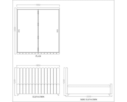 KIng size bed, elegant look bed, Headboard & footboard with cushioning and bed box with storage, Bed-EL-4003